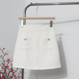 Goods Small Fragrant Wind Coarse Flowers A Short Skirt Women High Waist Thin Skinny Bag Hip Half-Body Skirt