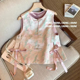 Chinese Style Printing Bandage Design Feeling Vest Women's Dress Gentle And Fashionable To Wear Sleeveless Vest-Outfit