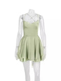 Women's Short Style Xia Xin Style Bare Back Sexy Fashion Satin Satin Dress-Outfit