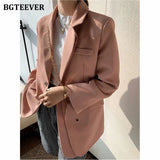 2021 Spring Autumn Solid Jacket Women Suits Single-breasted Pink Blazer Office Ladies Formal Blazer Female
