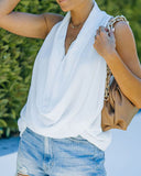 Independent Station Sexy Fashion Women's Wear New Fashion Style Pile Collar Sleeveless Blouse-Outfit