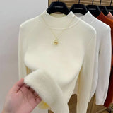 Shirt Women's Spring And Autumn New Loose Thin Korean Version Of Age-Reduction Long-Sleeved Basic Simple Solid Color