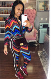 Colorful Wavy Print 2pc Pants
