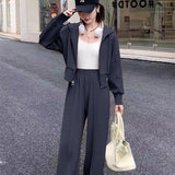 Toloer Suit Female Spring 2024 New Korean Version Loose Show Thin Casual Two-Piece Set Of Fashion Foreign Style Hoodie-Outfit