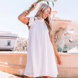 Style Lace-Up Dress For Spring / Summer 2024 Ins Simple Loose Dress For Women-Outfit