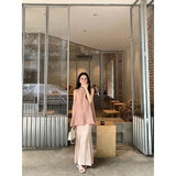Summer Cool Temperament Wearing Loose Back Open Fork Top Female Feeling Slim Half Skirt Two