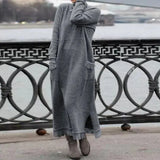 Loose Oversized Knit Brushed Hoody