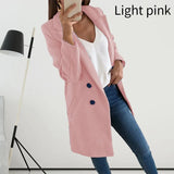 Turn-Down Collar Coats Autumn Winter Fashion Long Sleeve Pocket Vintage Jackets Slim Button Solid Casual Outwear