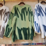 New Tie-Dye Knit Women's Oversize Sweater Pullovers Long Sleeve Y2k Casual 2021 Winter Streetwear Loose Pull Femme