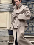 Women's Loose Casual Collar Tie Medium Long-Term Wind