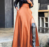 PU Leather High Slit Pocket Design