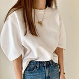 2023 New Summer T Shirt Women Elasticity Woman Clothes Oversize Tops Pink White Tshirt Loose Maxi Female Short Sleeve Tee-Outfit