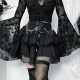Summer New Halloween Party Fashion Build Chain Cross Double Gothic Half Skirt Woman-Outfit