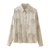 Street Style Beaded Embroidered Shirt With Beaded Embroidered Pants In Spring 2024-Outfit