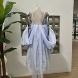 Summer Pop Sweet Lust Super Fairy Irregular Seaside Vacation Deep V Tie Slings Flowing Waveside
