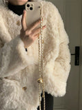 Thick Warm Lamb Wool Coat for Women Loose Casual White Faux Fur Jacket Casacos Femininos Winter 2023 New Goth