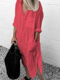 Shirt Dress Women Summer Elegant Lapel Split Loose Dresses Spring Oversized Work Office Vestidos Female