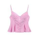Slings Sexy Dew Single-Dripple Broad-Folded Skirt-Up Short-Form Women's Vest