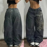 Sales Of New Loose Jeans Embroidered Hip Hop Casual Jeans High Street Men's High Waist Hip Hop-Outfit