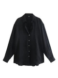 Vintage Solid Satin Blouse Shirts Female Fashion Casual Long Sleeve Button Up Shirt 2022 Ladies Chic Pink Overshirt