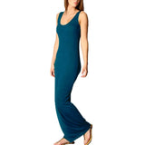Tank Solid Summer Long Dress Sleeveless Elegant Female Thin Sexy Dress O-Neck Vest Slim Maxi Beach Simple Sheath