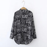 flower print ladies shirts casual loose Women's Blouses 2021 Spring Autumn Long Sleeve Shirts Tops Blusas