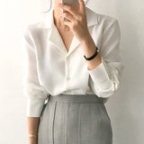 Sleeve White Blouse Blouse Women Blusas Mujer De Moda 2021 V-Neck Office Lady Chiffon Blouse Shirt Women Shirts Blusas