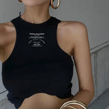 Tiger Printed Tees Vest Crop Top Women Letter Animal Print Crop Top Sleeveless Tank Tops Casual Skinny Female