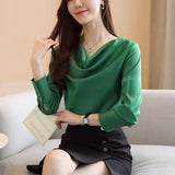 Women Blusas Mujer De Moda 2021 Long Sleeve White Blouse V-neck Chiffon Blouse Shirt Women Blouses Shirts Tops Blusa