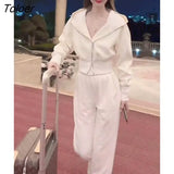 Casual Sports Suits Women 2022 Autumn New Zipper Cardigan Hoodies And Sweatpants Two Piece Sets Hooded Jackets