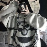 Anime Winter Women Hoodie Cute Cartoon Long Sleeve Casual Hoodie Oversized Sweatshirt Harajuku Tops Fashion Pullover