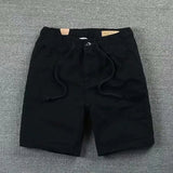 Loose Waist Casual Shorts 2023 Summer New Men's Solid Color Shorts Korean Fashion Boys' Rope Pants-Outfit