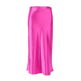 Purple Satin Silk Skirt Women High Waisted Summer Long Skirt New 2023 Elegant Ladies Office Skirts Midi Spring-Outfit