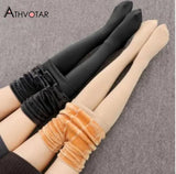 Warm Winter Leggings Women Thick Velvet High Elasticity Leggins Stretchy Stockings Casual Solid Color