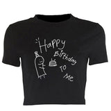 Toloer Simple Print T Women's Fashion Print Crop