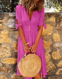 Long Skirt Ebay Short-Sleeved Belt A Skirt Korean Version Of Multi-Grain Buckle Multi-Color