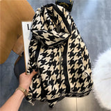 Spring And Autumn Imitation Cashmere Shawl Silk Scarf With Warm Tassel Geometric