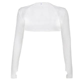 New Summer Fashion Women's Wear Ultra-Short Solid Color Slim Long-Sleeved Sunscreen Jacket-Outfit