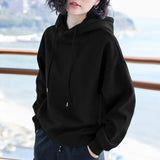 New Plus velvet Basic Hoodies For Women Leisure Female winter Solid Colour Casual SweatshirtHip Pop