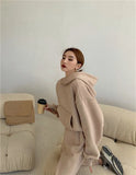 2022 Spring Women Hoodies Sweatshirt Tracksuit Fleece Cotton 2 Pieces Sets Female Pants