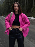 Autumn Women Casual Jackets Fashion Solid Thin Warm Button Parkas Vintage Winter Ladies Oversized Outerwear Pocket