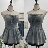 Real Shooting Western Cowboy Style Hottie Wearing Retro Breasted Cowboy Vest Wearing Rope With Sleeveless Top