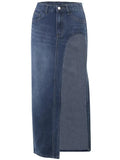 denim skirt with a high side