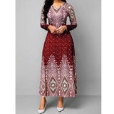 New Loose Boho Vintage Ruffles Befree Srpign Elegant Party Dress Full Sleeve Summer Party Maxi