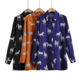 Women's New Long-Sleeved Animal Zebra-Print Shirt