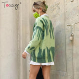 New Tie-Dye Knit Women's Oversize Sweater Pullovers Long Sleeve Y2k Casual 2021 Winter Streetwear Loose Pull Femme
