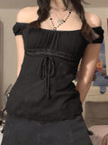 vintage lace trim scoop neck