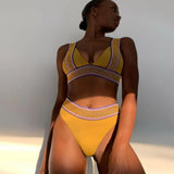 Waist Bikini 2021 New Sexy Swimwear Women Patchwork Swimsuit Female Two Pieces Bikini Set Bathing Suit Summer Beach Wear