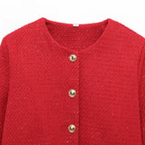Homemade New Women's Classic Gold Button Texture Suit Jacket