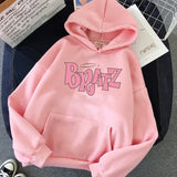 Bratz Letter print hoodie Autumn winter Sweatshirt unisex men and Women's Casual student Fashion Hooded Sweatshirt Long